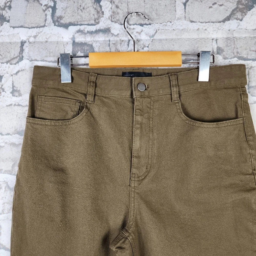 OAK + FORT Cotton Twill Ankle Pant Straight Leg Tobacco Size 32 - Picture 3 of 9